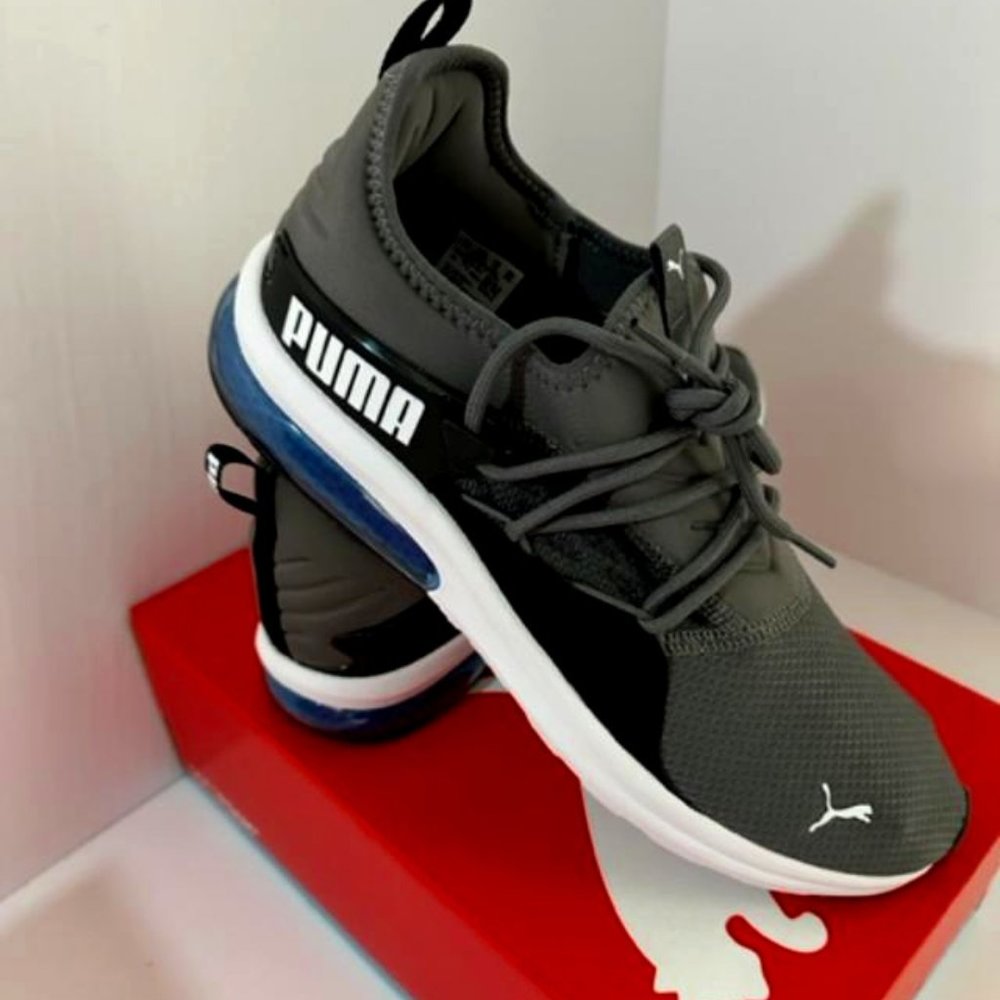 PUMA MENS Electron 2.0 Logo Mesh Sneakers  Gray Size 10 New In Box